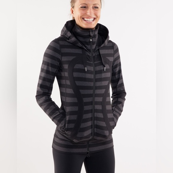 lululemon athletica Jackets & Blazers - 2/$50 Lululemon Stride Jacket - Size 10 - Black Micro Macro Stripe (As is)